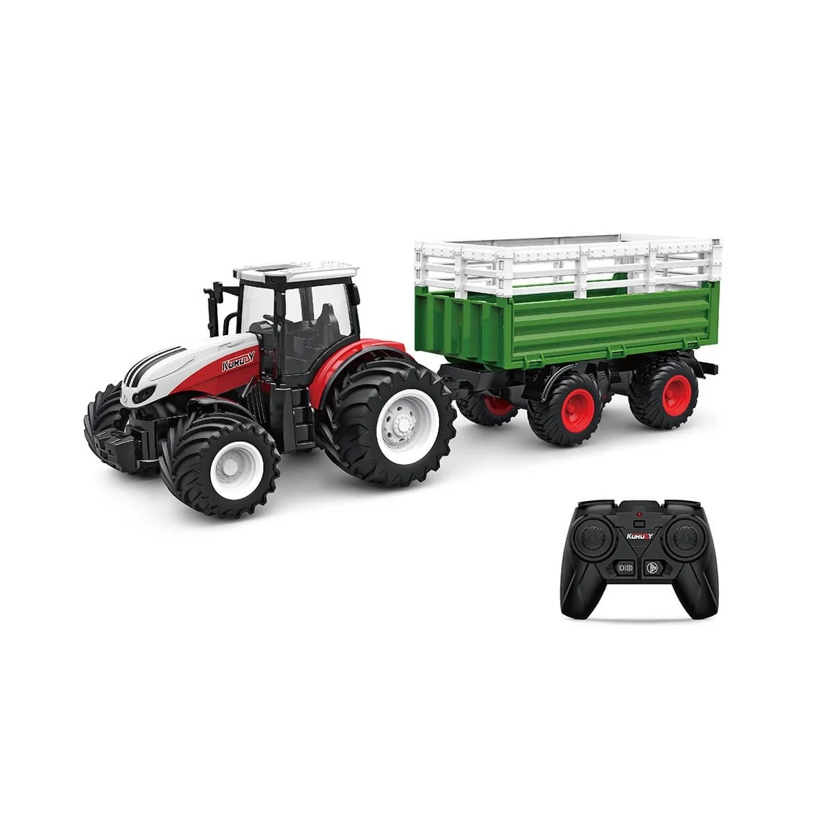 copy of Red Big Wheel RC Tractor with Tipping Trailer 1/24 Korody  K-6644K - 1
