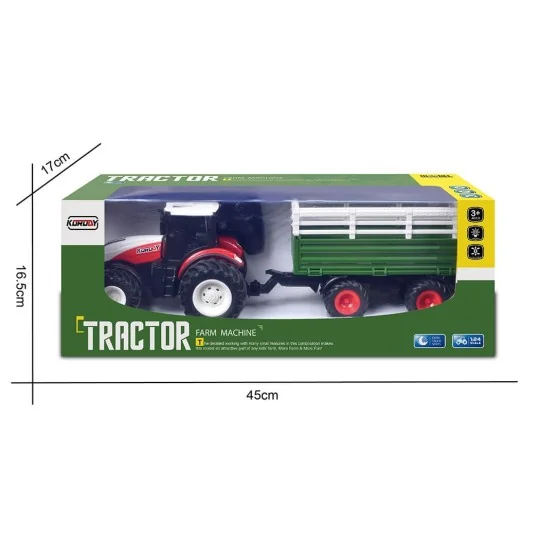 copy of Red Big Wheel RC Tractor with Tipping Trailer 1/24 Korody K-6644K - 12 K-6644K-1/24 Korody Large Wheel RC Tractor with Trailer and Cow - Red - K-6644K