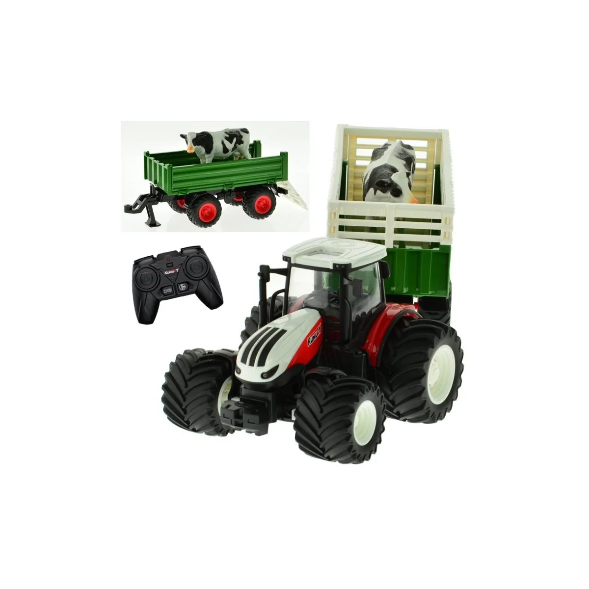 copy of Red Big Wheel RC Tractor with Tipping Trailer 1/24 Korody  K-6644K - 2