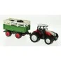 K-6644K-1/24 Korody Large Wheel RC Tractor with Trailer and Cow - Red - K-6644K