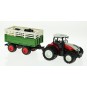 K-6644K-Tracteur RC rouge grosses roues avec remorque et vache 1/24 Korody