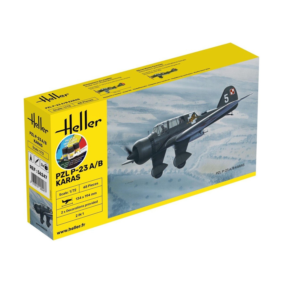 Avion PZL 23 Karas 1/72 Heller + colle et peintures Heller HEL-56247 - 1