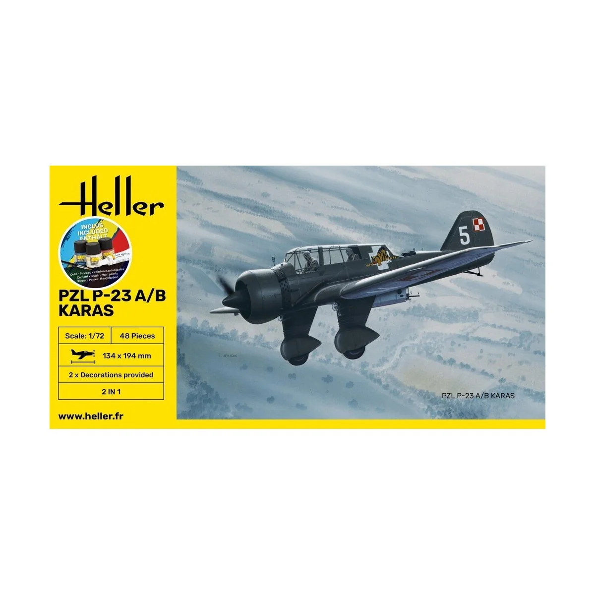 PZL 23 Karas 1/72 Heller aircraft + glue and paints Heller HEL-56247 - 2