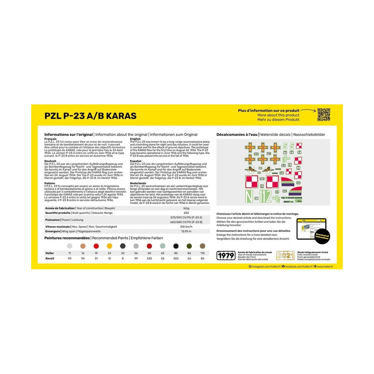 Avion PZL 23 Karas 1/72 Heller + colle et peintures Heller HEL-56247 - 2