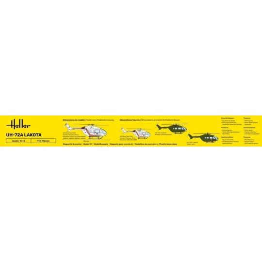 HEL-56379-Eurocopter UH-72A Lakota 1/72 Heller + colle et peintures - HEL-56379