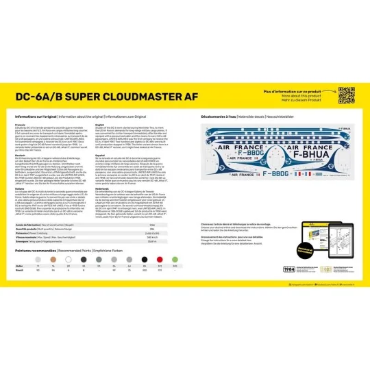 DC6 Super Cloudmaster AF 1/72 Heller Heller HEL-80315 - 2 HEL-80315-DC6 Super Cloudmaster AF 1/72 Heller - HEL-80315