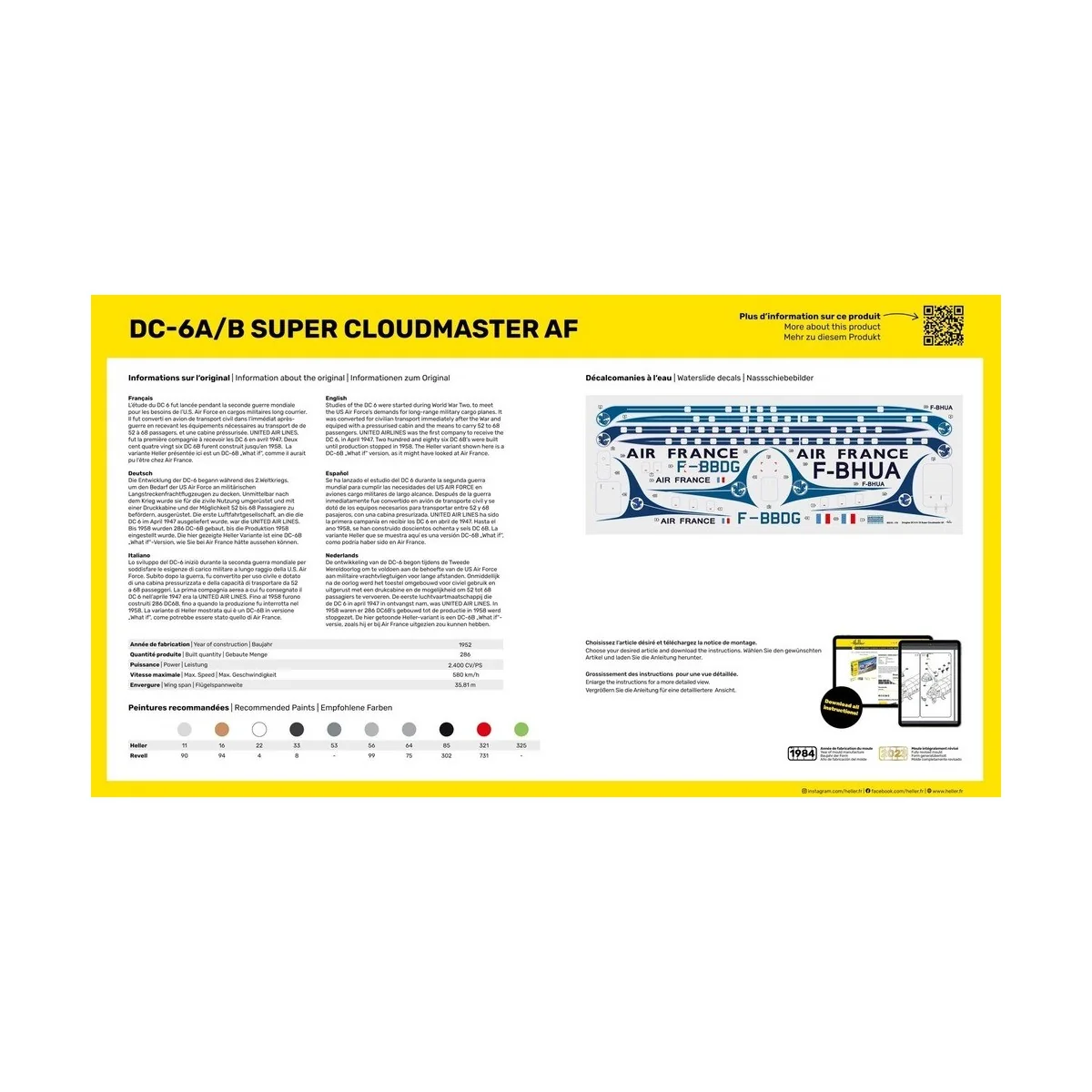DC6 Super Cloudmaster AF 1/72 Heller Heller HEL-80315 - 2