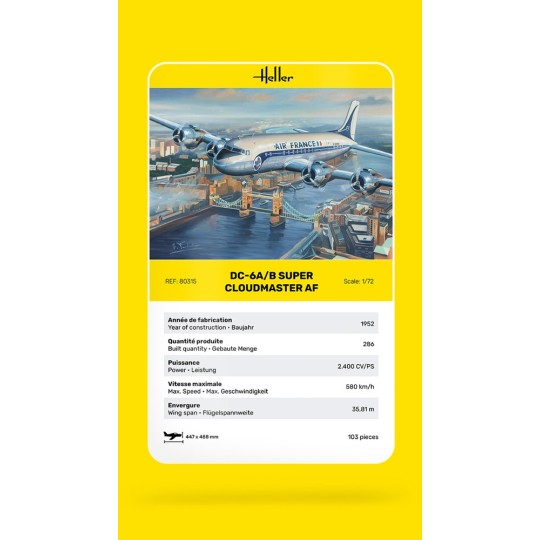 HEL-80315-DC6 Super Cloudmaster AF 1/72 Heller - HEL-80315