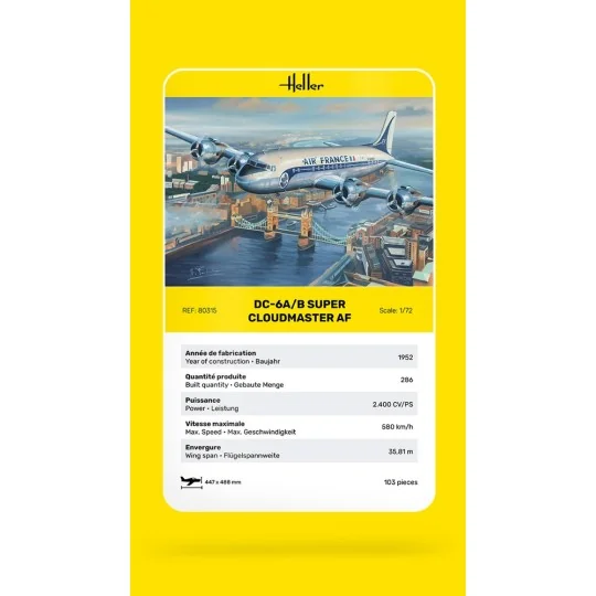 DC6 Super Cloudmaster AF 1/72 Heller Heller HEL-80315 - 4 HEL-80315-DC6 Super Cloudmaster AF 1/72 Heller - HEL-80315