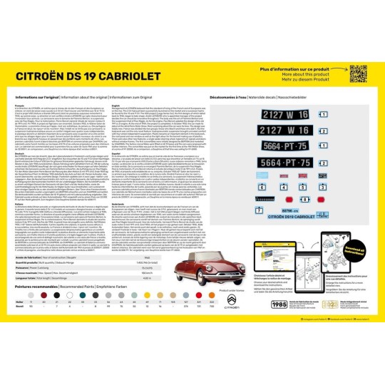 HEL-80796-Citroen DS 19 Carbriolet 1/16 Heller
