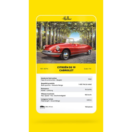 Citroën DS 19 Carbriolet 1/16 Heller Heller HEL-80796 - 6 HEL-80796-Citroën DS 19 Carbriolet 1/16 Heller - HEL-80796