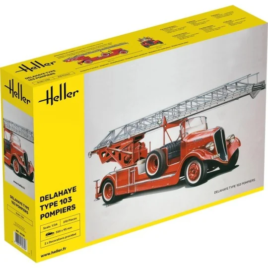 HEL-80780-Camion Pompiers Delahaye Type 103 1/24 Heller - HEL-80780