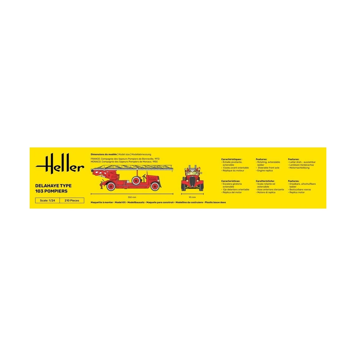 Delahaye Type 103 1/24 Heller Fire Truck Heller HEL-80780 - 5 Delahaye Type 103 1/24 Heller Fire Truck Heller HEL-80780 - 5