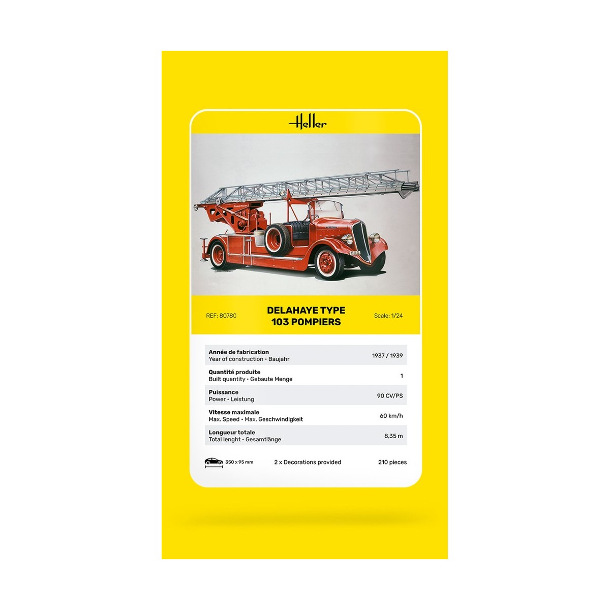 Camion Pompiers Delahaye Type 103 1/24 Heller Heller HEL-80780 - 6