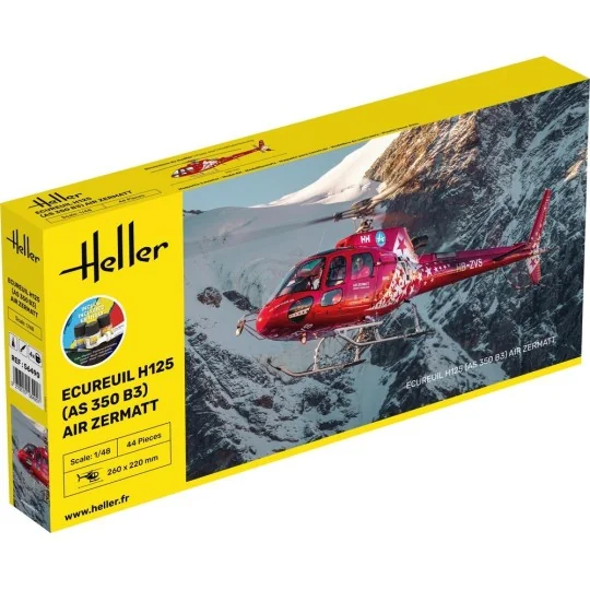 HEL-56490-Squirrel H125 (AS 350 B3) Air Zermatt 1/48 Heller + glue and paints - HEL-56490