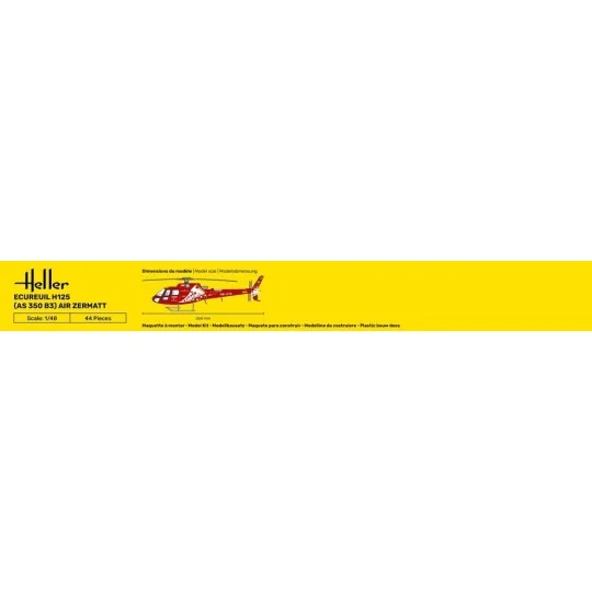 HEL-56490-Squirrel H125 (AS 350 B3) Air Zermatt 1/48 Heller + glue and paints - HEL-56490