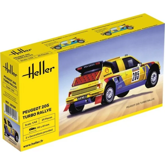 HEL-80189-Peugeot 205 Turbo Rallye 1/43 Heller - HEL-80189