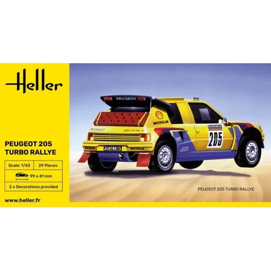 HEL-80189-Peugeot 205 Turbo Rallye 1/43 Heller - HEL-80189