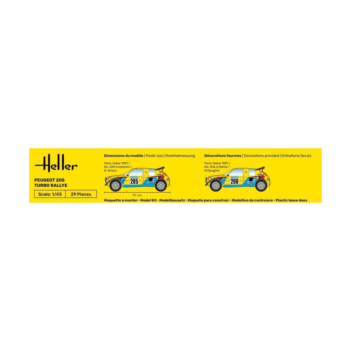 Peugeot 205 Turbo Rallye 1/43 Heller Heller HEL-80189 - 4