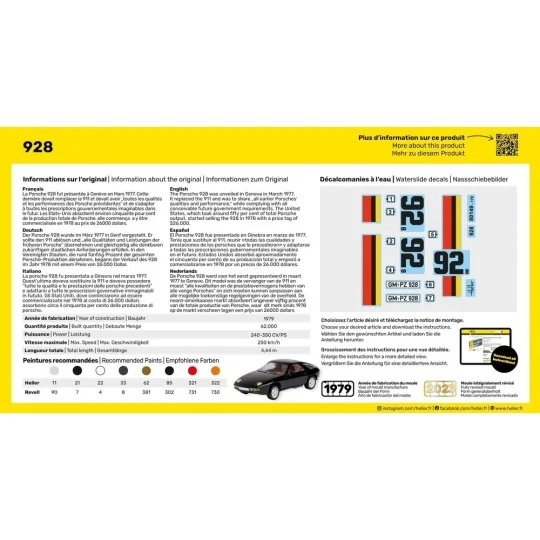 HEL-80149-Porsche 928 1/43 Heller - HEL-80149