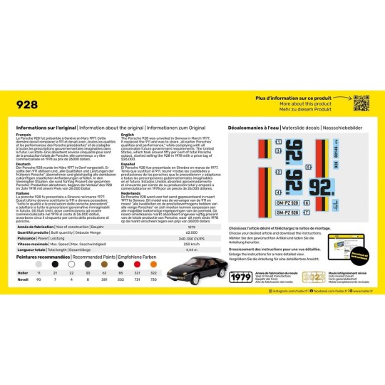 HEL-80149-Porsche 928 1/43 Heller
