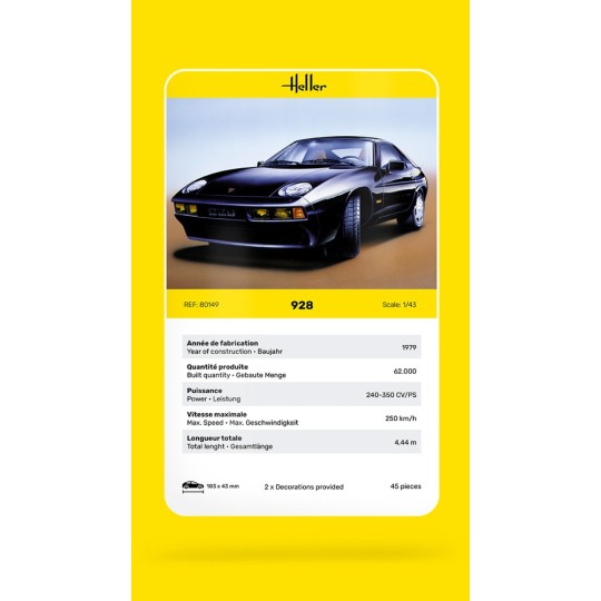 HEL-80149-Porsche 928 1/43 Heller