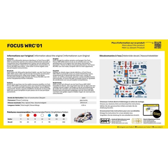 HEL-80196-Ford Focus WRC 2001 1/43 Heller
