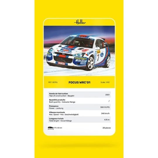 HEL-80196-Ford Focus WRC 2001 1/43 Heller - HEL-80196