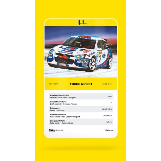 HEL-80196-Ford Focus WRC 2001 1/43 Heller