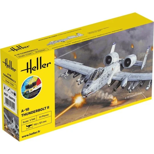 A-10 Thunderbolt II 1/144 Heller + glue and paints Heller HEL-56912 - 1 HEL-56912-A-10 Thunderbolt II 1/144 Heller + glue and paints - HEL-56912