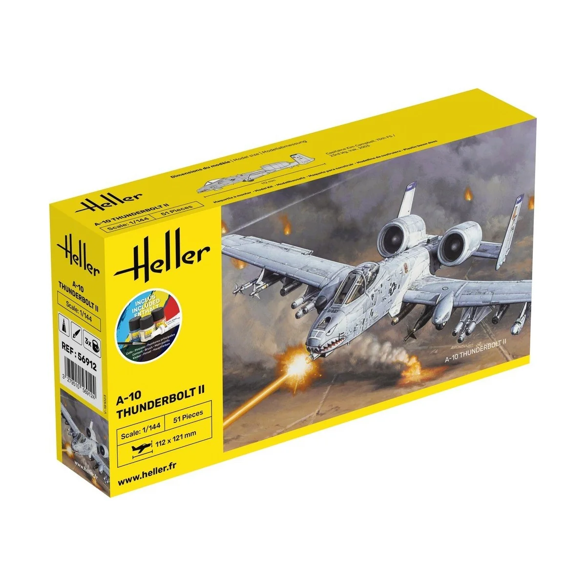 A-10 Thunderbolt II 1/144 Heller + glue and paints Heller HEL-56912 - 1 A-10 Thunderbolt II 1/144 Heller + glue and paints Heller HEL-56912 - 1