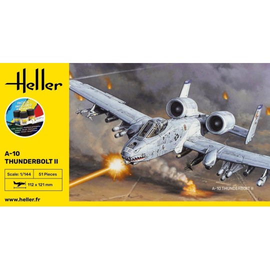 HEL-56912-A-10 Thunderbolt II 1/144 Heller + glue and paints