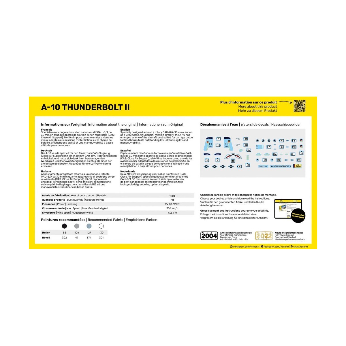 A-10 Thunderbolt II 1/144 Heller + glue and paints Heller HEL-56912 - 3
