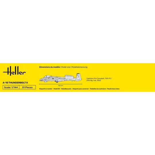 HEL-56912-A-10 Thunderbolt II 1/144 Heller + glue and paints