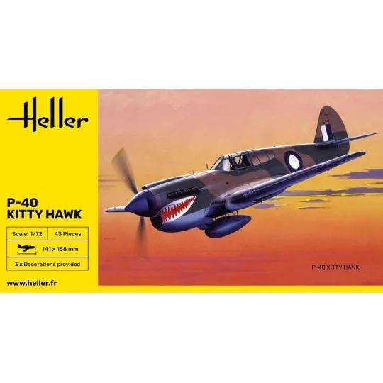 P-40 Kitty Hawk 1/72 Heller Heller HEL-80266 - 2 HEL-80266-P-40 Kitty Hawk 1/72 Heller - HEL-80266