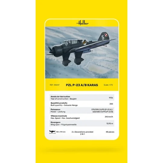 PZL 23 Karas 1/72 Heller Heller HEL-80247 - 4 HEL-80247-PZL 23 Karas 1/72 Heller - HEL-80247
