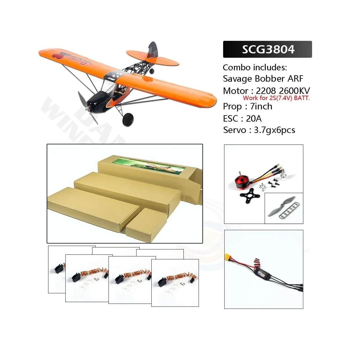 Savage Bobber 1000m SCG38 Kit ARF PNP balsa DW Hobby DW Hobby - Dancing Wings Hobby SCG3804 - 1