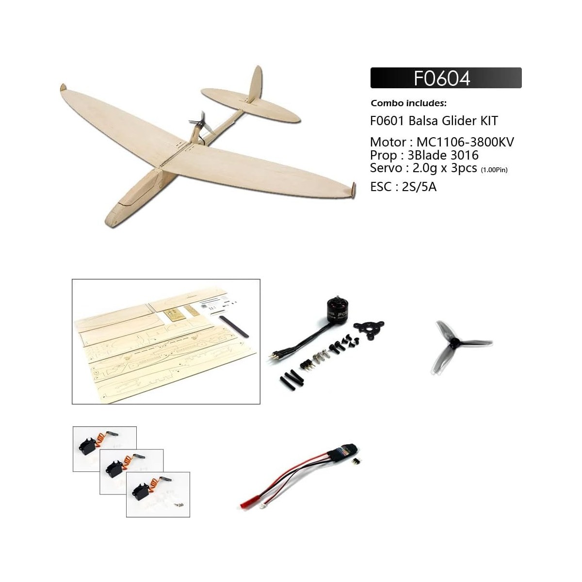 Planeur Sparrow 620mm kit balsa DW Hobby DW Hobby - Dancing Wings Hobby F0604 - 1