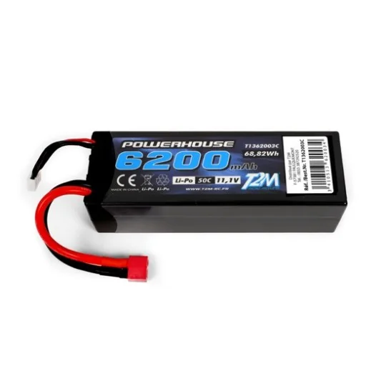 T1362003C-Li-Po 3S 11.1V 6200mAh 50C coqué (Dean) T2M