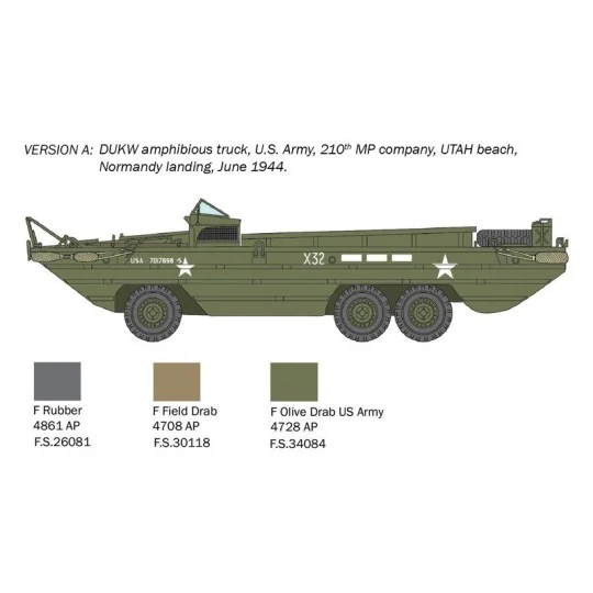 Véhicule DUKW 2 1/2 ton GMC amphibie 1/72 Italeri Italeri I7022 - 4 I7022-Véhicule DUKW 2 1/2 ton GMC amphibie 1/72 Italeri - I7022