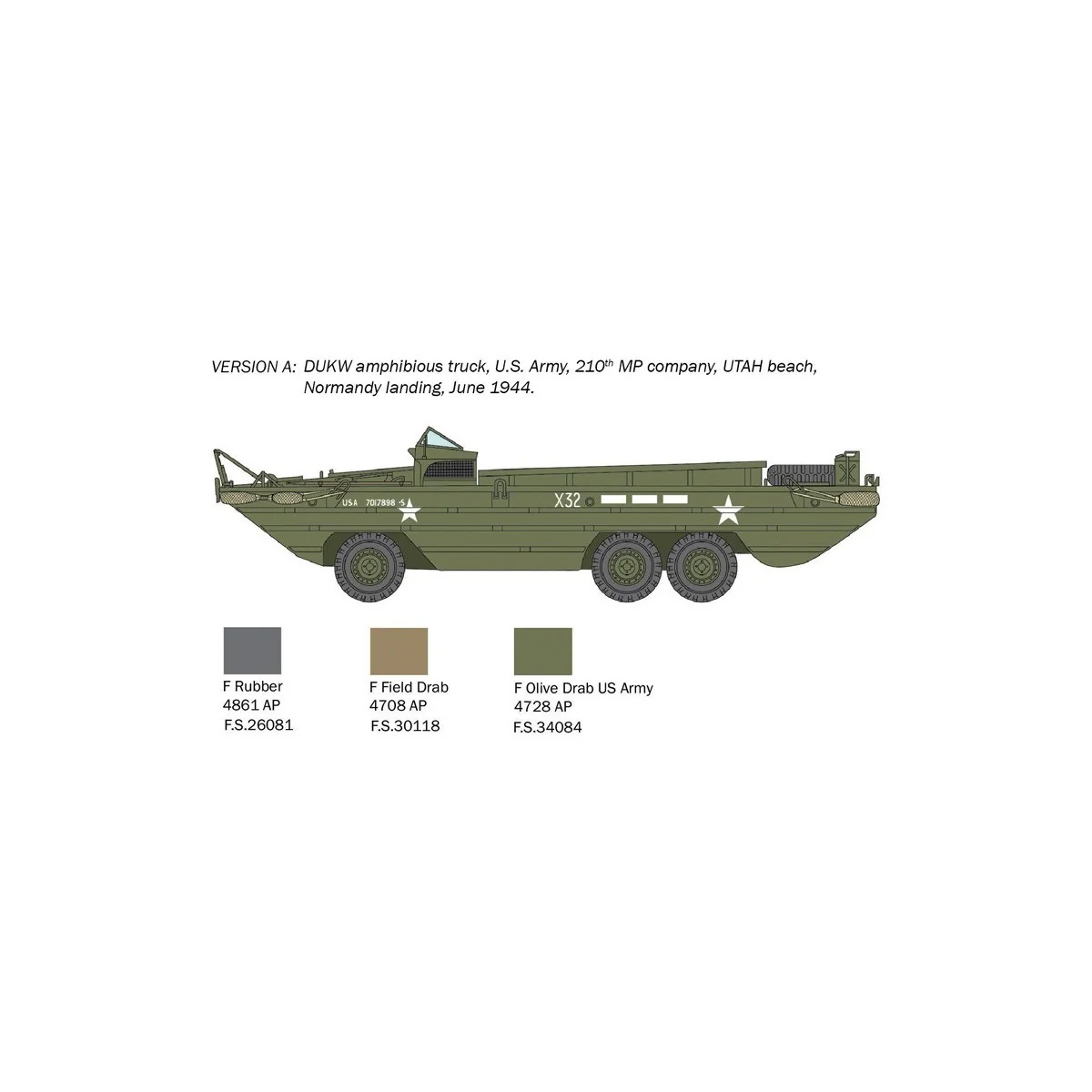Véhicule DUKW 2 1/2 ton GMC amphibie 1/72 Italeri Italeri I7022 - 4 Véhicule DUKW 2 1/2 ton GMC amphibie 1/72 Italeri Italeri I7022 - 4
