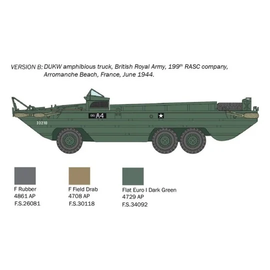 Véhicule DUKW 2 1/2 ton GMC amphibie 1/72 Italeri Italeri I7022 - 5 I7022-Véhicule DUKW 2 1/2 ton GMC amphibie 1/72 Italeri - I7022