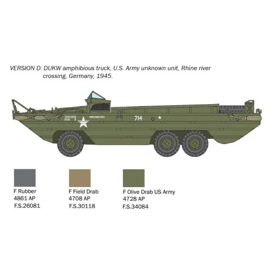 Véhicule DUKW 2 1/2 ton GMC amphibie 1/72 Italeri Italeri I7022 - 7 I7022-Véhicule DUKW 2 1/2 ton GMC amphibie 1/72 Italeri - I7022