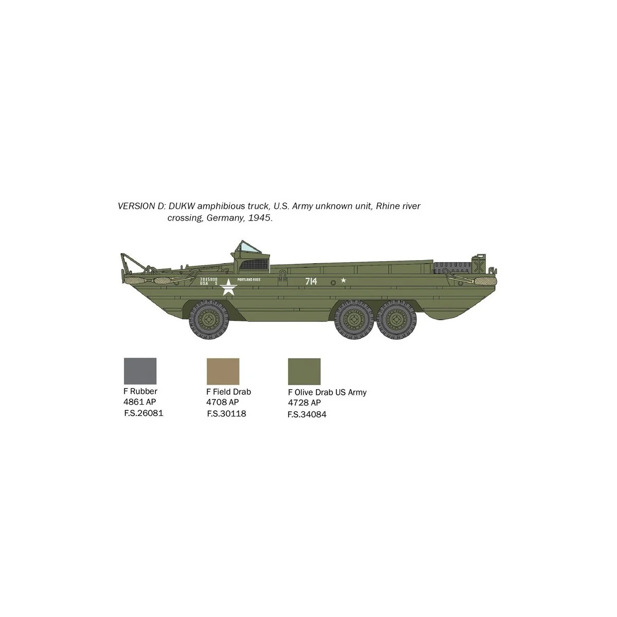 DUKW 2 1/2 ton GMC amphibious 1/72 Italeri vehicle Italeri I7022 - 7