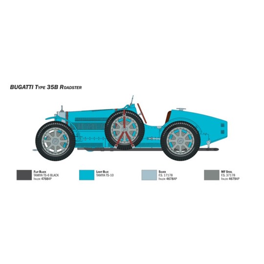 Bugatti 35B Roadster 1/12 Italeri Italeri I4713 - 7 I4713-Bugatti 35B Roadster 1/12 Italeri - I4713