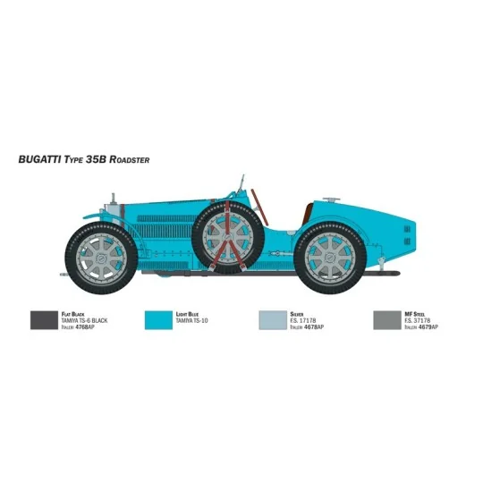Bugatti 35B Roadster 1/12 Italeri Italeri I4713 - 7 I4713-Bugatti 35B Roadster 1/12 Italeri - I4713