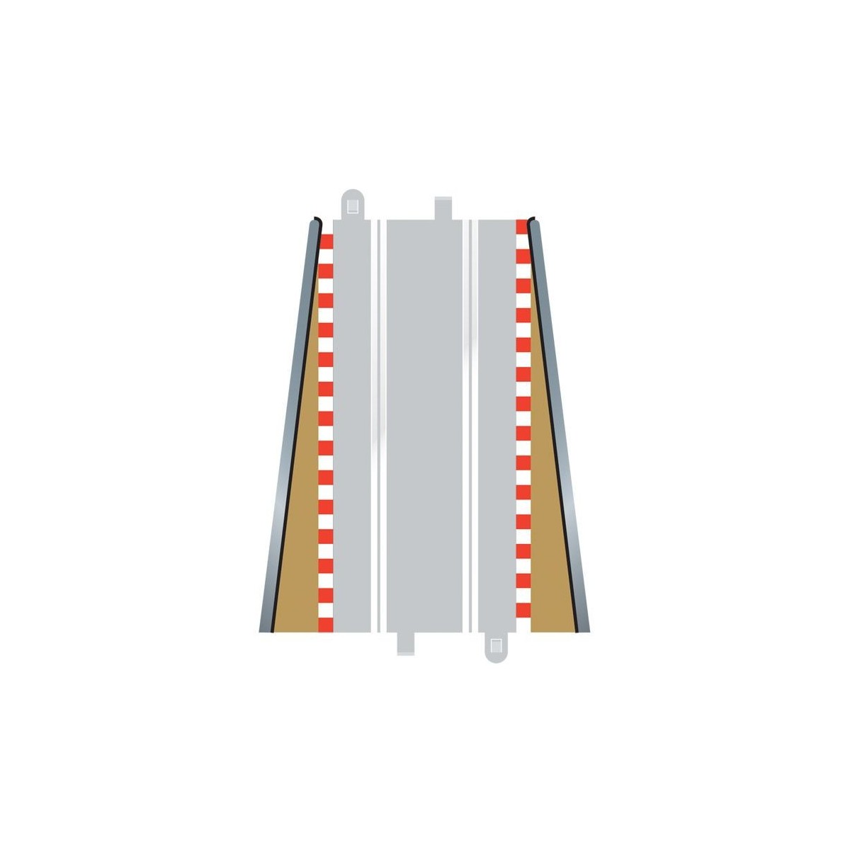 Fin de Bordures droites 350mm (x2) circuit 1/32 Scalextric Scalextric C8233 - 1