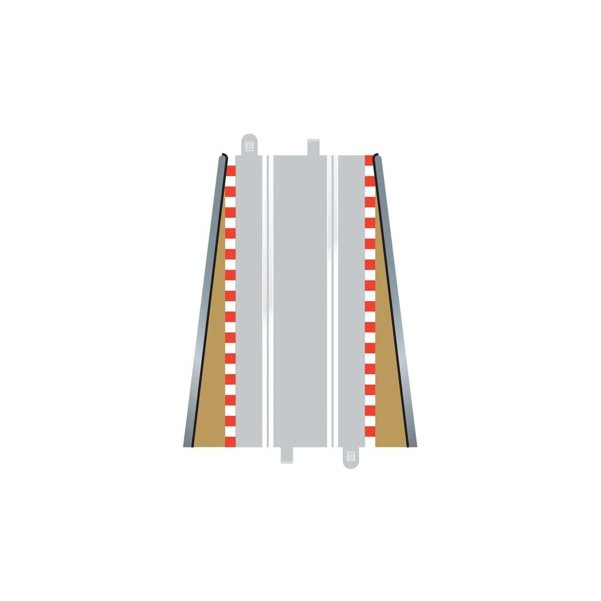 End of Straight Curbs 350mm (x2) 1/32 Scalextric Circuit Scalextric C8233 - 1