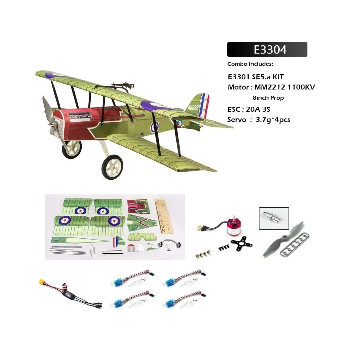 S.E 5.a 800mm E33 EPP Kit PNP DW Hobby DW Hobby - Dancing Wings Hobby E3304 - 1 S.E 5.a 800mm E33 EPP Kit PNP DW Hobby DW Hobby - Dancing Wings Hobby E3304 - 1