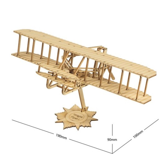 VC09-Mini Wright Flyer-I 1/62 découpe laser bois, modèle statique DW Hobby